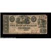Image 1 : Detroit, MI- The Bank of St. Clair $5 April 4, 1844 G32A rare note with "St. Clair" crossed out and.
