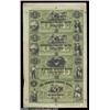 Image 1 : Morristown, NJ- The Morris County Bank $1-$1-$2-$3 G8d-G8d-G16d-G26c (X5)Uncut SheetA fully green ti