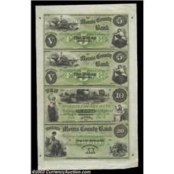 Morristown, NJ- The Morris County Bank $5-$5-$10-$20 G36a-G36a-G46a-G56a (X10) Uncut SheetIdentical.