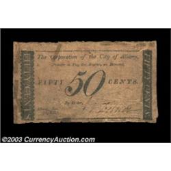 Albany, NY - Corporation of the City of Albany 50ó Jan. 23, 1815 Early municipal scrip from the stat