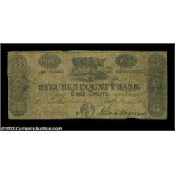 Bath, NY- Steuben County Bank $3 July 7, 1836 S5First example we've had of this spurious three. Fine