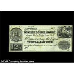 New York, NY- Tontine Coffee House 12 1/2ó Harris 1031A very rare piece of New York scrip which date