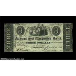 Rochester, NY - Farmers & Mechanics Bank $3 Mar. 4, 1856 S5This fraudulent note has a couple of moun
