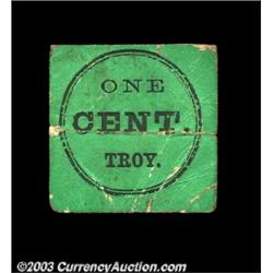 Troy, NY - F.M. Benson 1óA black on green fractional merchant's chit appearing to date from the peri