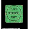 Image 1 : Troy, NY - F.M. Benson 1óA black on green fractional merchant's chit appearing to date from the peri