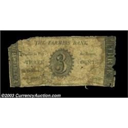 Troy, NY - Farmers Bank 3ó Aug. ?, 18?A well circulated fractional piece strengthened along several.