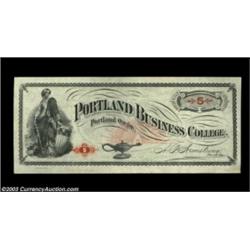 Portland, OR- Portland Business College $5 Schingoethe OR 150-5A nice high grade example. About Unci