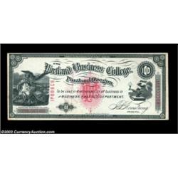Portland, OR- Portland Business College $100 Schingoethe UNLA rare note from the West Shore Printer.