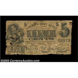 Chester, PA - Larkin's Drug Store 5ó Sept. 1, 1862 Hoober UNLA well circulated pharmacy scrip piece.