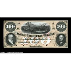 Coatsville, PA - Bank of Chester Valley $100 G16a ProofA high denomination Proof with six POC. There