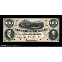 Coatsville, PA - Bank of Chester Valley $100 G16a ProofA high denomination Proof with six POC. There