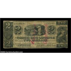 Lancaster, PA- Farmers Bank of Lancaster $2 May 25, 1841 C102aA high grade counterfeit example. Very