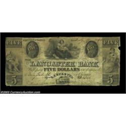 Lancaster, PA - Lancaster Bank $5 July 19, 1844 A20RAltered from an issue of the Tenth Ward Bank in.