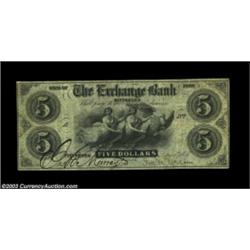 Pittsburg, PA - Exchange Bank $5 Dec. 1, 1856 A5Altered from a bank by the same name in Hartford, Co