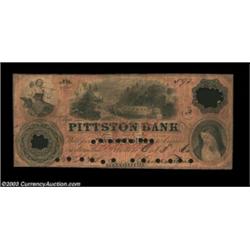 Pittston, PA - Pittston Bank $20 Oct. 3, 1860 G12aThere is a scene of a barge making its way through