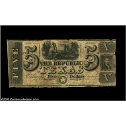 Austin, TX - Republic of Texas $5 July 1, 1840 Cr. A4, Medlar 24Solid in the centers with the edges.