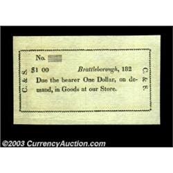 Brattleborough, VT- C. & S. $1, $2, $3, $5 Coulter 1, 2, 3, 4The four higher denomination pieces, al