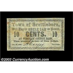 Brattleboro, VT- Town of Brattleboro 10ó Oct. 20, 1862 Coulter 28A scarce and very popular issue whi