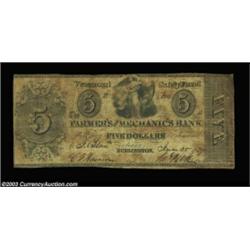 Burlington, VT - Farmer's and Mechanics Bank$5 June 28, 1839 A40 Coulter 71 Fine; $5 Jan. 4, 1859 A3