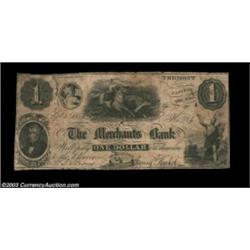 Burlington, VT - Merchants Bank $1 Sept. 1, 1855 A5A note altered from a $1 denomination issued by t