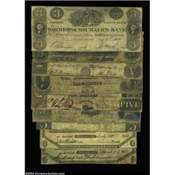 Nine Burlington Notes from Three Different BanksFarmers & Mechanics Bank$3 May 1, 1837 S5 Coulter 64