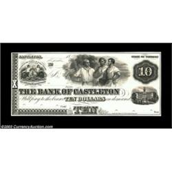Castleton, VT- The Bank of Castleton $10 G8 ProofProof mounted on card stock. Flawless Uncirculated,