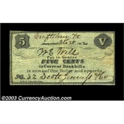 Craftsbury, VT- Scott Jenneys & Co. 5ó, 10ó, 50ó Dec. 25, 1862 UNLA set of three signed and issued p
