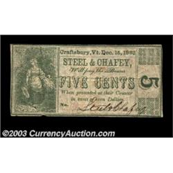 Craftsbury, VT- Steel & Chafey 5ó, 10ó Dec. 15, 1862 Coulter UNLTwo pieces from this extremely rare.