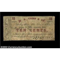 Derby Line, VT- W.B. Cobb & Co. 10ó Dec. 1, 1862 Coulter 2A very rare piece of scrip which is listed