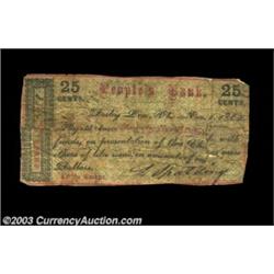 Derby Line, VT- L. Spalding 25ó Nov. 1, 1862 UNLThis issuer is unlisted in Coulter. Well circulated.