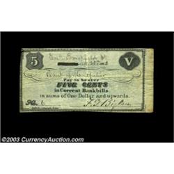 East Brookfield, VT- F.G. Bigelow 5ó, 25ó Nov. 25, 1862 Coulter UNLTwo very rare pieces, from both a
