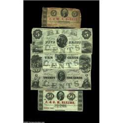North Troy, VT- J. & W.S. Du Bois 5ó UNL, J. & O.N. Elkins 5ó, 10ó, 25ó, 50ó Coulter 1, 2, 4, UNLFiv