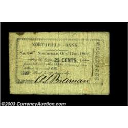 Northfield, VT- A.S. Braman 25ó Oct. 17, 1862 UNLThe first of several unlisted Northfield scrip issu
