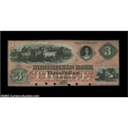 Northfield, VT- Northfield Bank $3 G10cAnother very scarce fully red tinted remainder example. Uncir