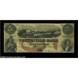Northfield, VT- Northfield Bank $5 May 1, 1855 G14aSigned and issued, with a nice Lazy 5 red overpri