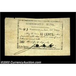 Northfield, VT- J.W. Sochlin (?) 10ó Nov. 1, 1862 UNLAn attractive and obviously rare piece, but the