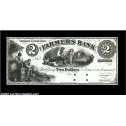 Orwell, VT- The Farmers Bank $2 UNL ProofEx-ABNCo sale Proof on light card stock. Nice Uncirculated,