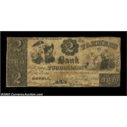 Orwell, VT- The Farmers Bank $2 April 4, 1846 C16An unusually designed and very rare counterfeit, li