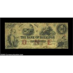 Royalton, VT- The Bank of Royalton $1 G2a May 16, 1856A scarce genuine note from here. Fine. Importa
