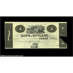 Rutland, VT- Bank of Rutland $3 UNL ProofA Proof with a design unlisted in Haxby or Coulter. About U