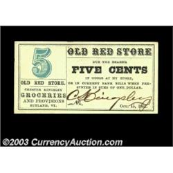 Rutland, VT- Old Red Store 5ó, 10ó, 25ó, 50ó Oct. 15, 1862 Coulter UNLA rare set of four pieces, eac