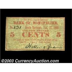 South Hardwick, VT- Holton & Judwine 5ó Nov. 13, 1862 Coulter 1A rare piece of scrip we've not seen.