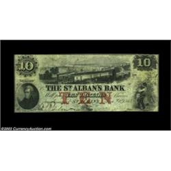 St. Albans- The Bank of St. Alban's $10 Jan. 1, 1863 UNLUnlisted in Haxby with this date, or with th