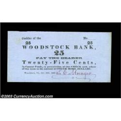 Woodstock, VT- S.E. Munger 25ó Oct. 10, 1862 Coulter UNLA neat piece of scrip in a most unusual form