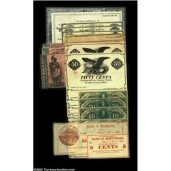 Large Group of Vermont Scrip.Barre, VT - Bank of Montpelier 5ó, 50ó Nov. 1, 1862 remainder, both CUB