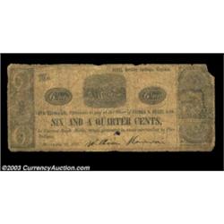 Berkley Springs, VA- Willaim Korrigen (?) 6 1/4ó Nov. 10, 1837 Jones PB20-12One of the very scarcest