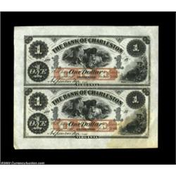Charleston, WV- The Bank of Charleston $1-$1 June 1, 1861 G2a-G2a (X-1) Uncut SheetA nice uncut shee