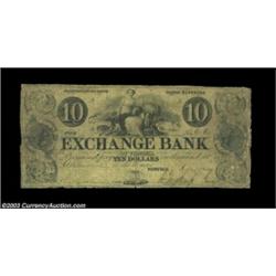 Norfolk, VA - Exchange Bank of Virginia $10 Dec. 1, 1847 S20A spurious note. Very Good. Important no