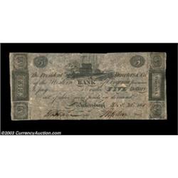 Parkersburgh, VA- Western Bank of Virginia $5 Dec. 20, 1815 G16 Jones BP10-15A high grade example of