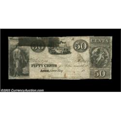 Astor, (Green Bay), WI- Unissued Scrip 50ó Krause 6A very scarce piece of circa 1830's scrip from th